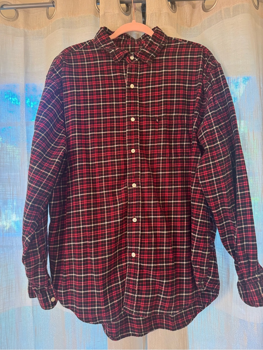 Vintage Polo Jeans Co. Ralph Lauren red and black plaid cotton flannel shirt